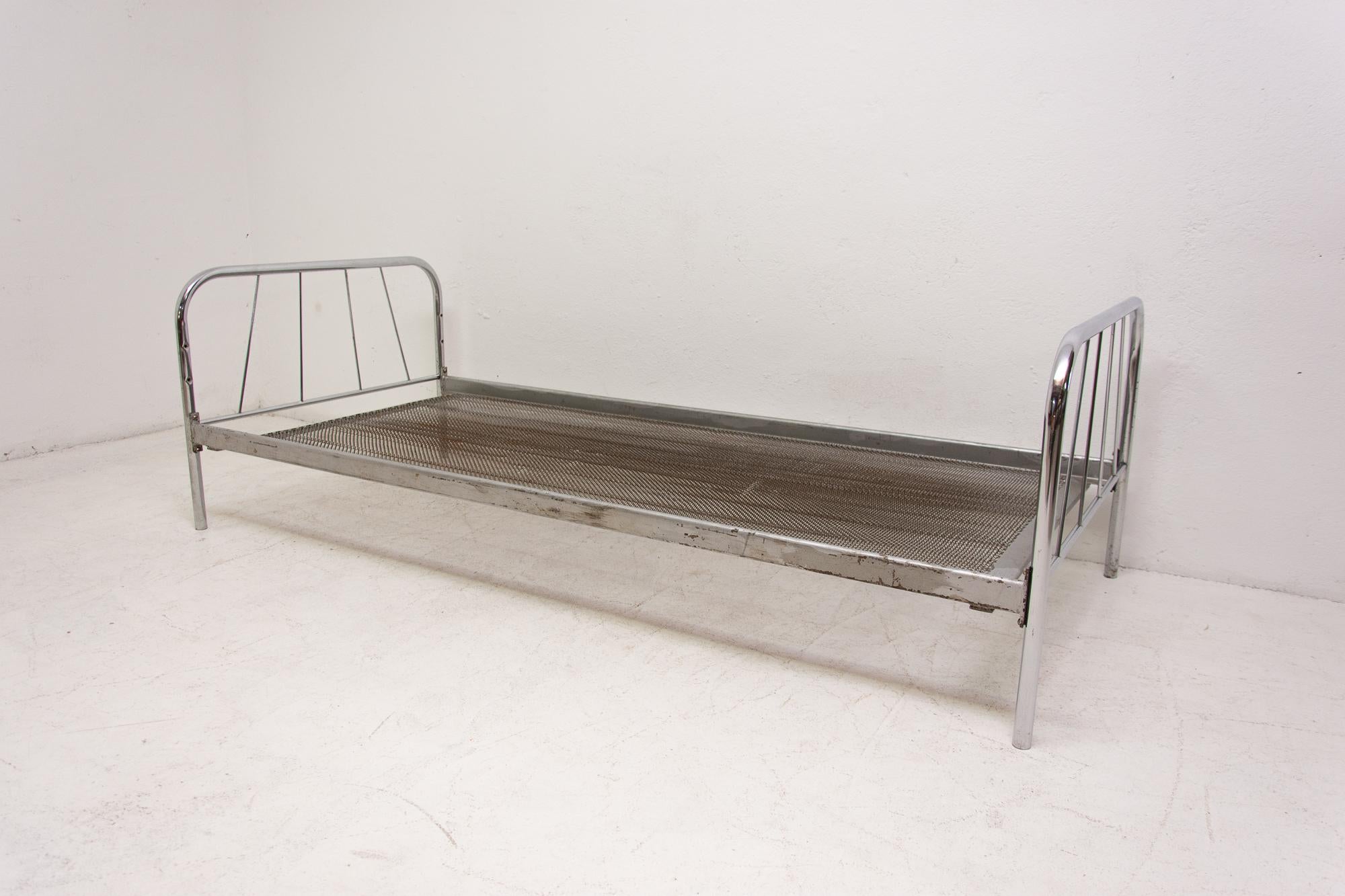 Plated Midcentury Chromed Beds, Eastern Bloc, 1950s