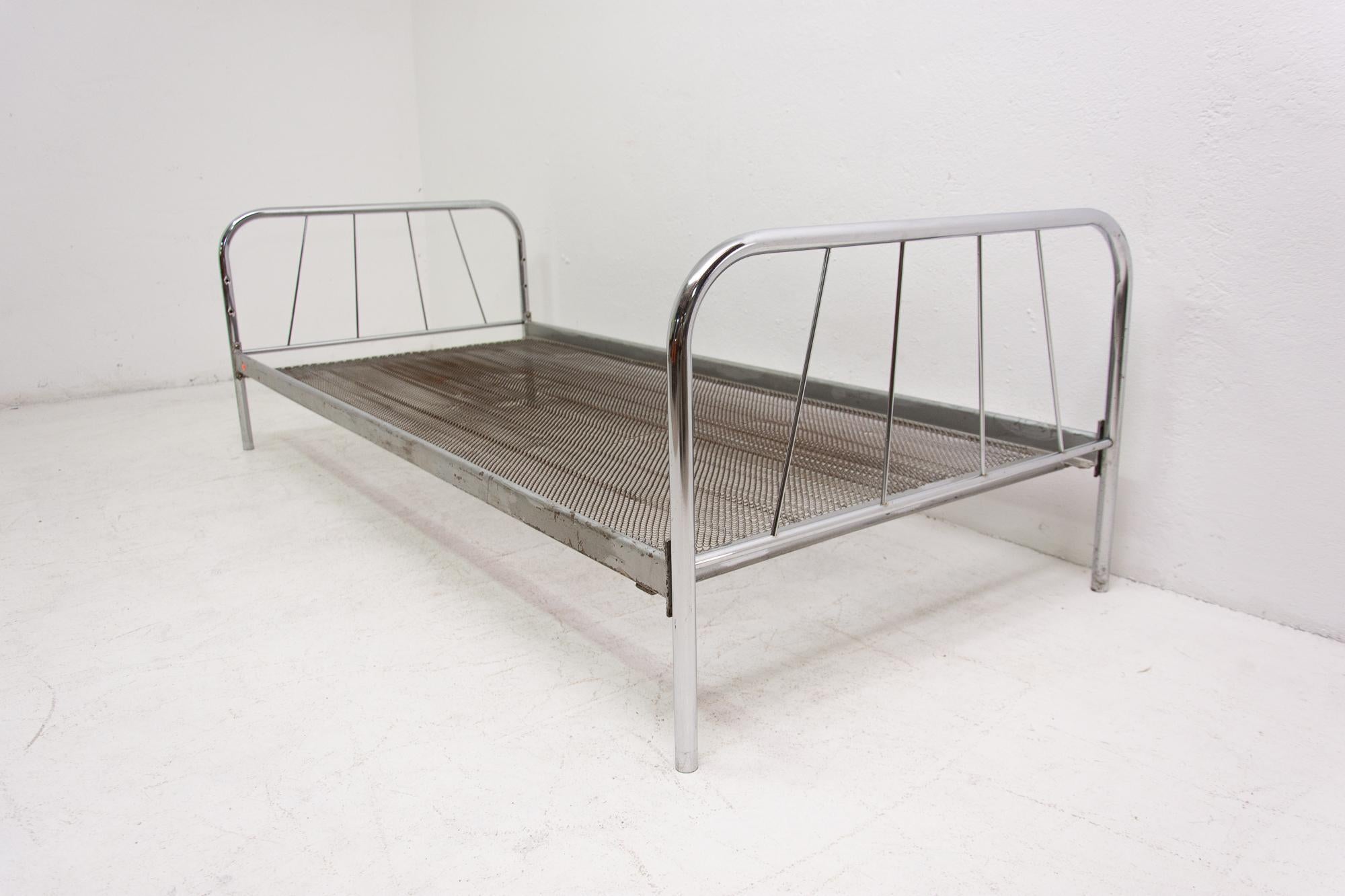 Midcentury Chromed Beds, Eastern Bloc, 1950s In Good Condition In Prague 8, CZ