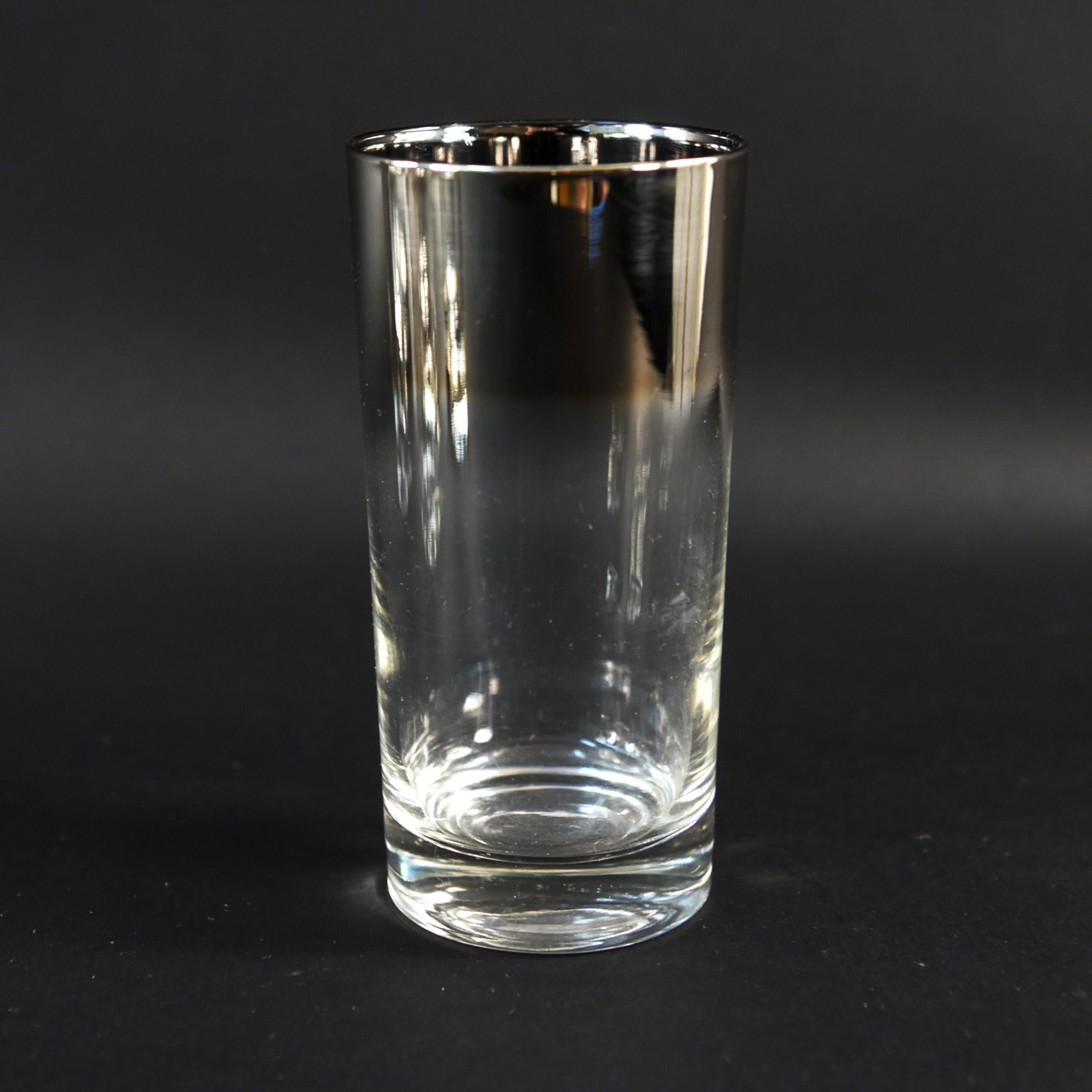 Midcentury Chromed Glasses and Pitcher Set In Good Condition In Norwalk, CT