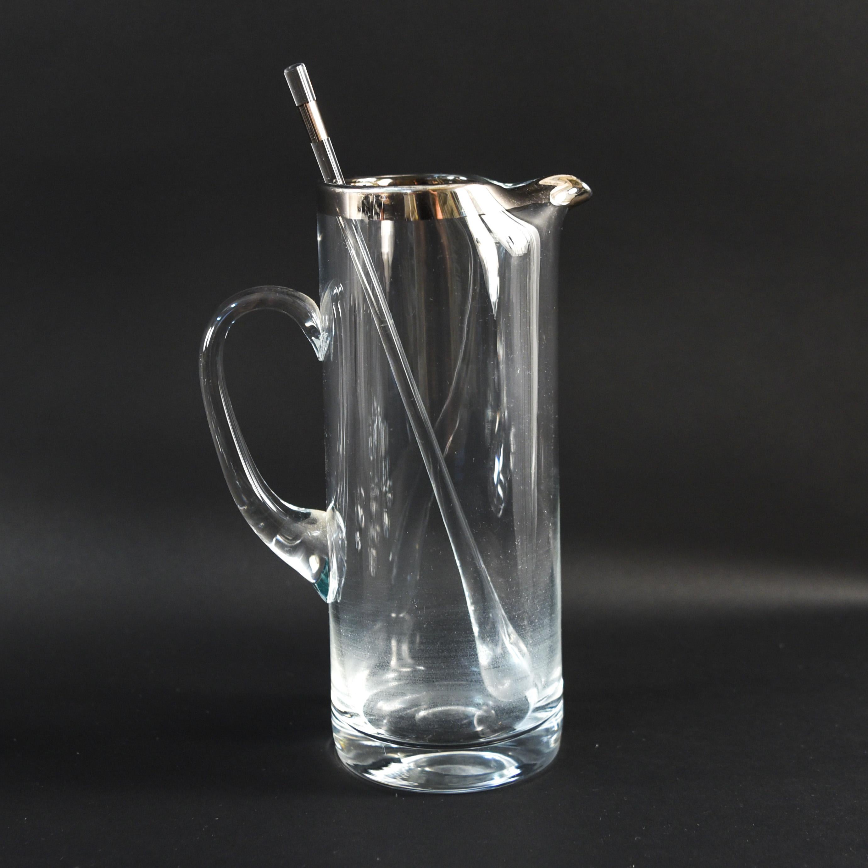 Midcentury Chromed Glasses and Pitcher Set 2