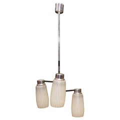 Lampada a sospensione cromata di metà secolo di Drupol, Cecoslovacchia, 1960