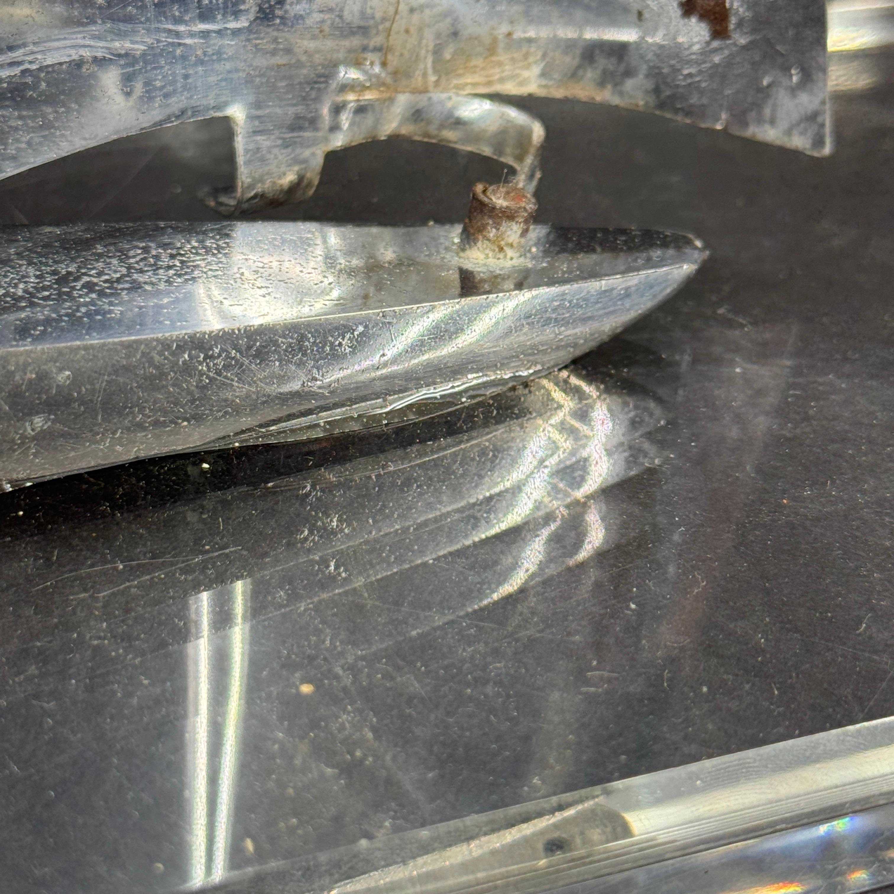 Mid-Century Chromed Sailboat Sculpture on Lucite Stand For Sale 7
