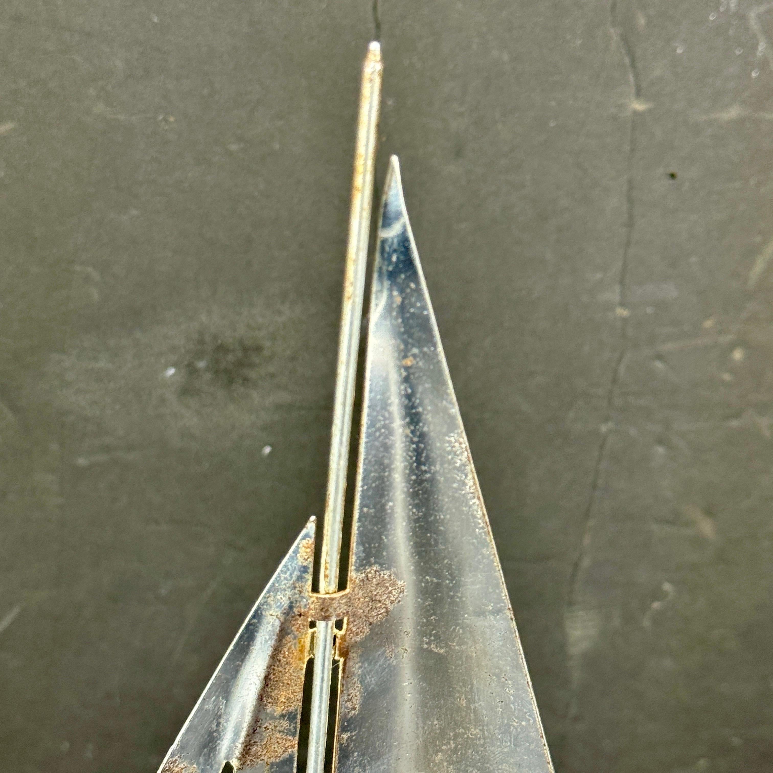 Charming chromed sailboat on a lucite stand. We see this nautical piece displayed on a bookshelf or as a statement piece on a console, side or coffee table. Makes a wonderful gift as well for the ocean lover in your life.
