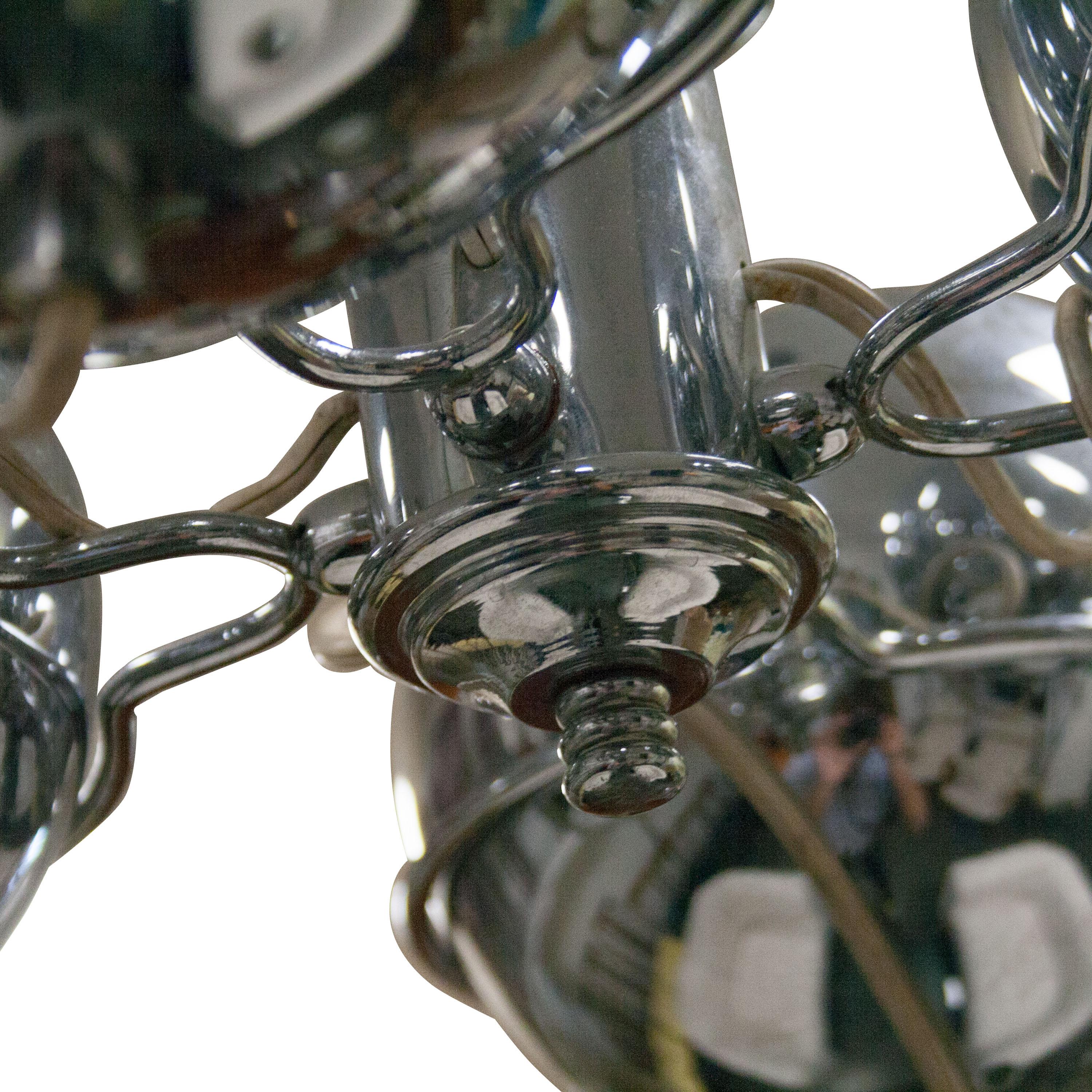 Italian Mid-Century Chromed Spheres Pendant Lamp, Italy, 1970 For Sale