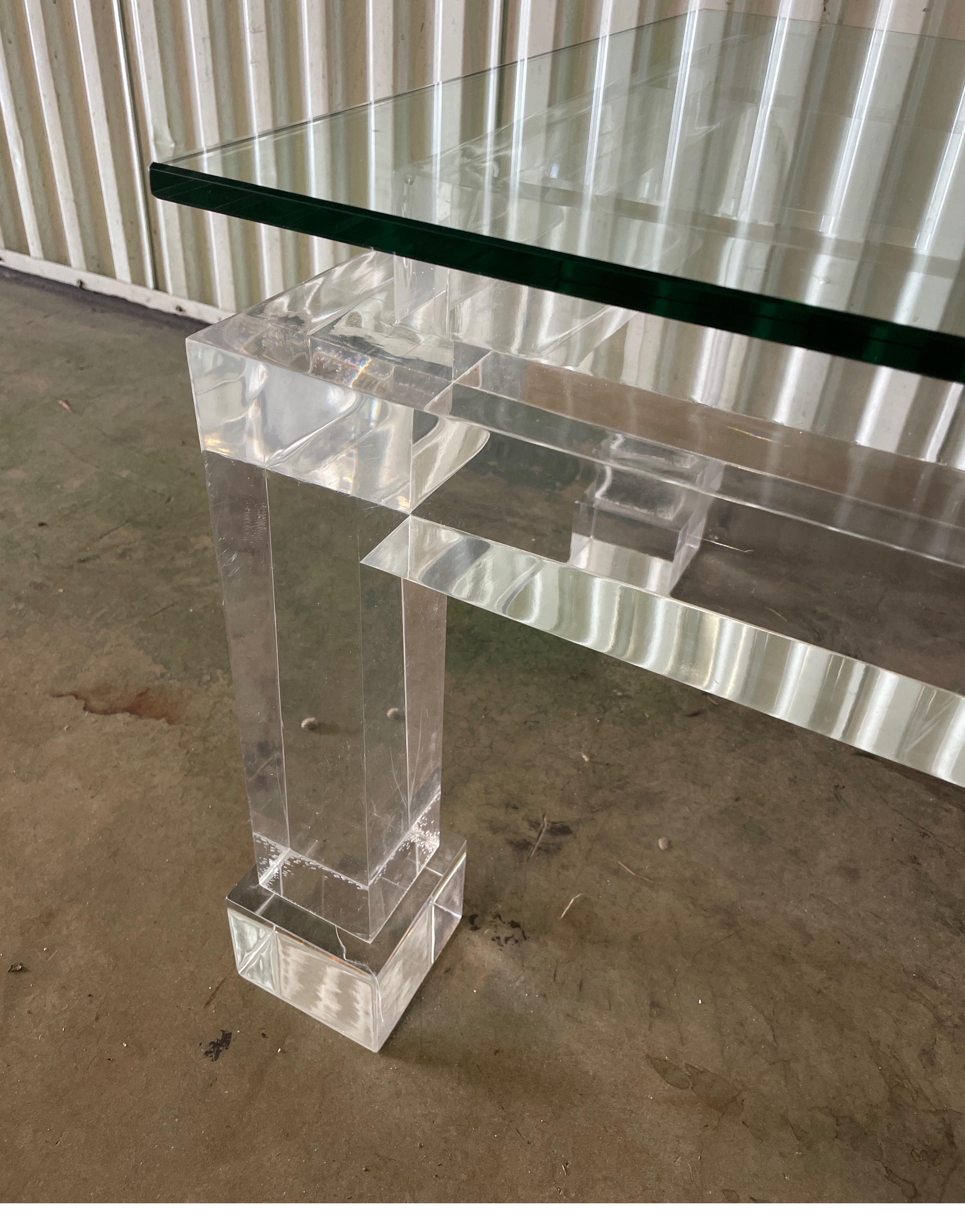 Mid Century Chunky Lucite Coffee Table For Sale 5