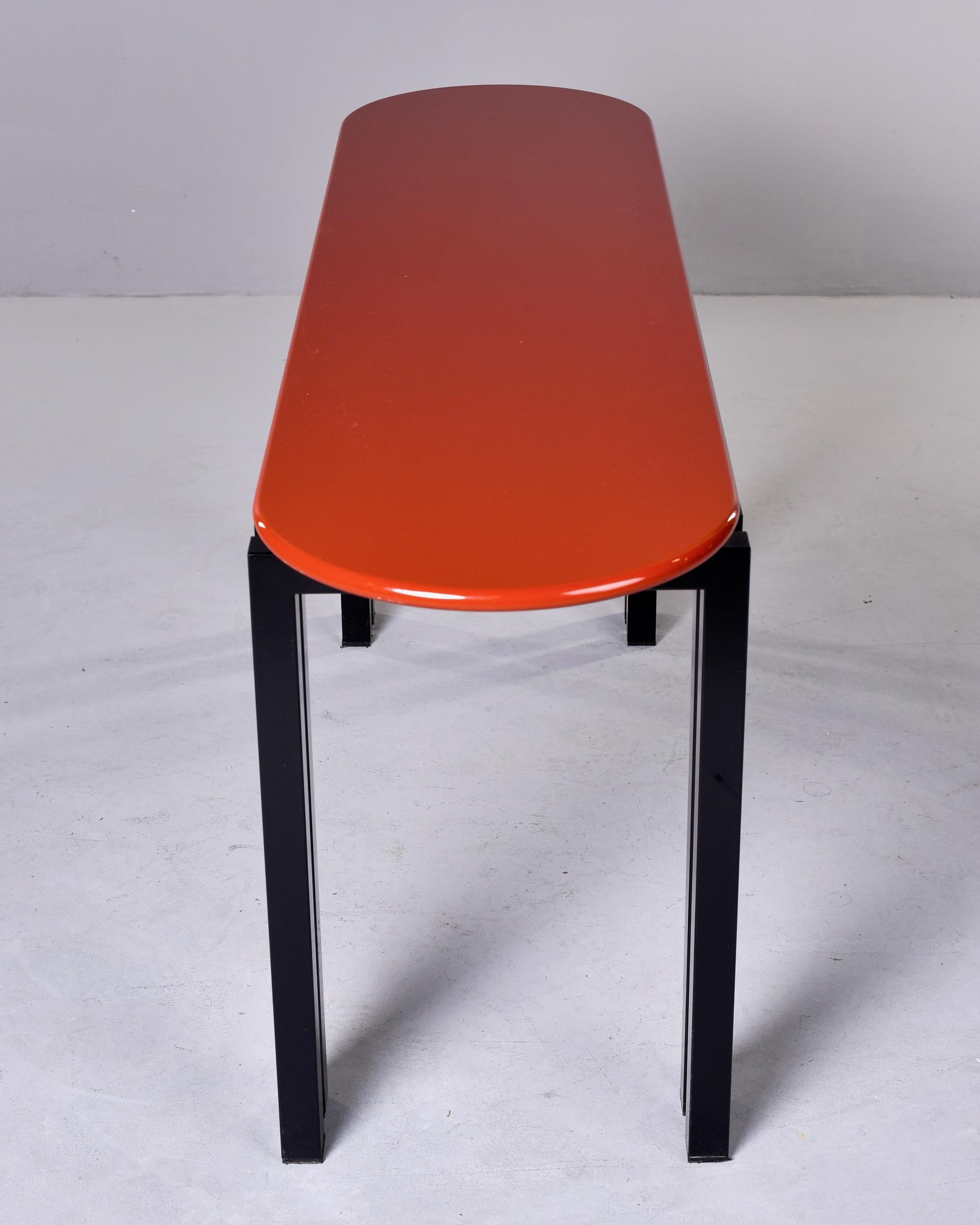 Italian Mid Century Cidue of Italy Console with Lacquered Cinnabar Color Top For Sale