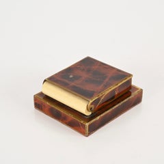 Boîte à cigarettes du milieu du siècle avec cendriers empilables en laiton, Italie, années 1950