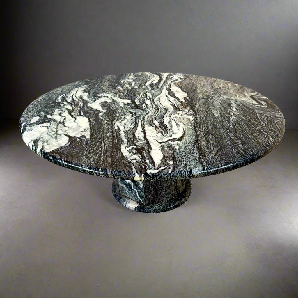 Mid-Century Modern Table basse ronde en marbre Cipollino du milieu du siècle en vente