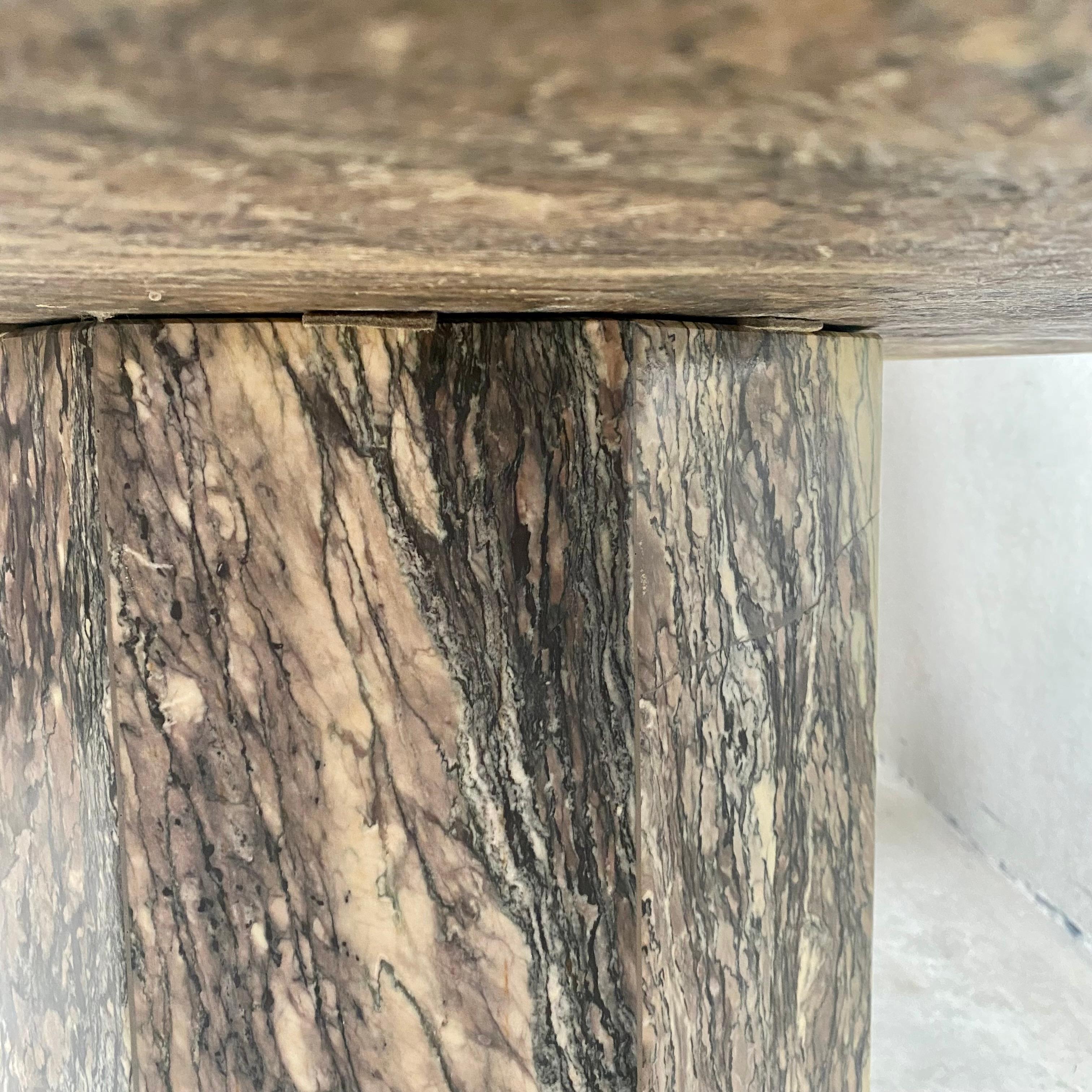 Mid-century Cipollino Marble Round Dining Table, Italy 1980 11