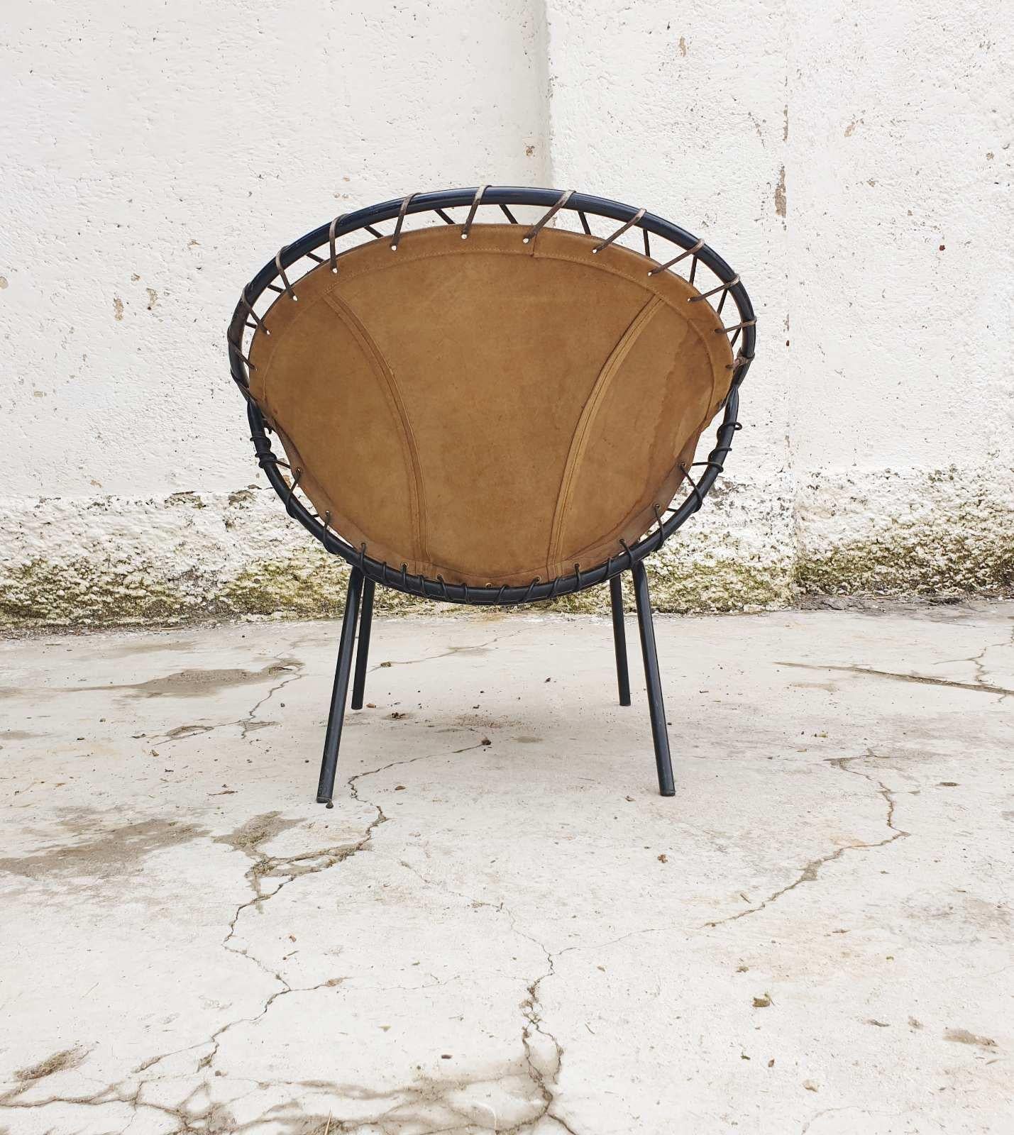 Mid Century Circle Easy Chair Designed by Lusch Erzeugnis, Germany 60s For Sale 4