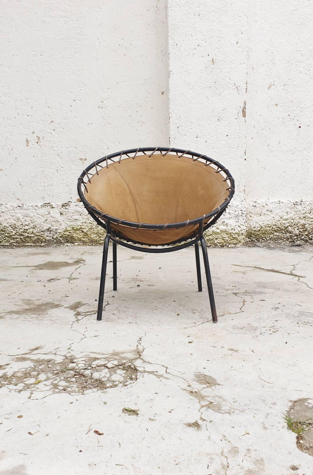 Mid Century Circle Easy Chair Designed by Lusch Erzeugnis, Germany 60s For Sale 6