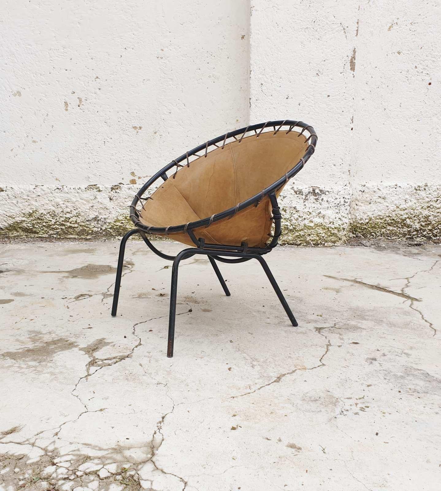 Mid Century Circle Easy Chair Designed by Lusch Erzeugnis, Germany 60s For Sale 8