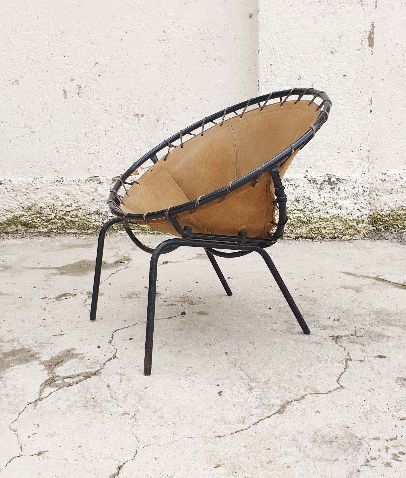 Mid Century Circle Easy Chair Designed by Lusch Erzeugnis, Germany 60s For Sale 9