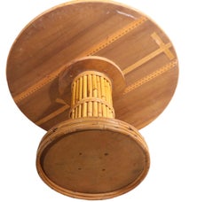 Mid-Century Circular Bamboo Coffee Table by Ficks Reed