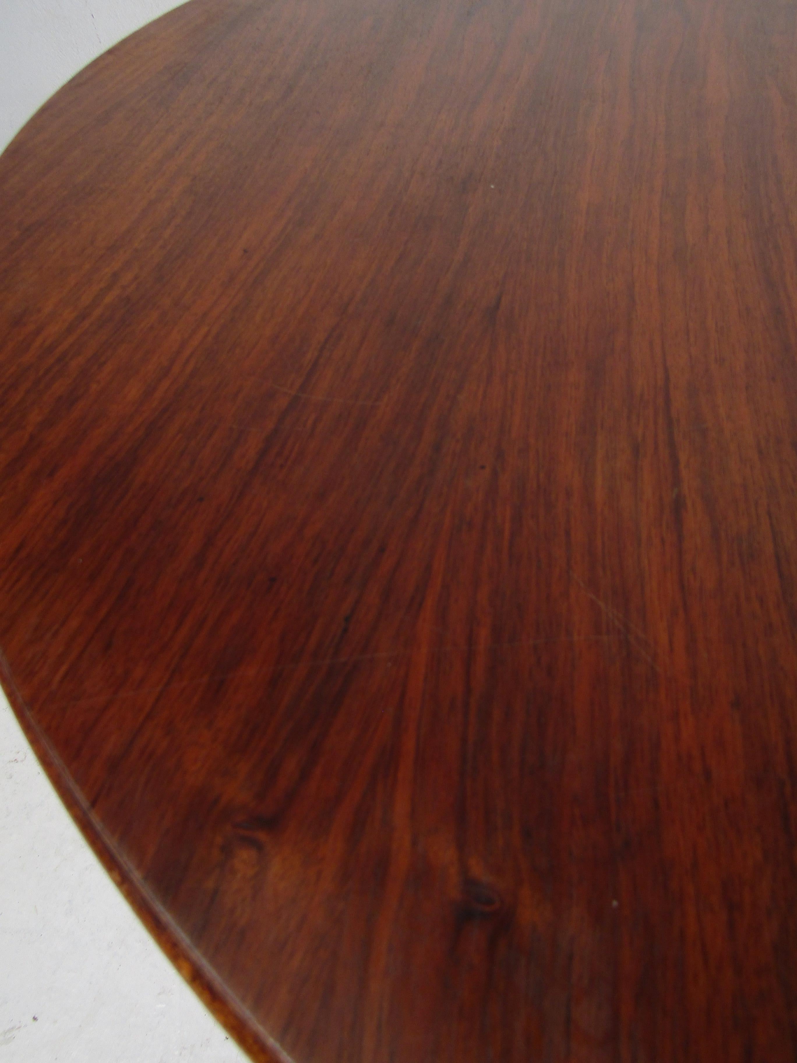 Wood Mid-Century Circular Coffee Table For Sale