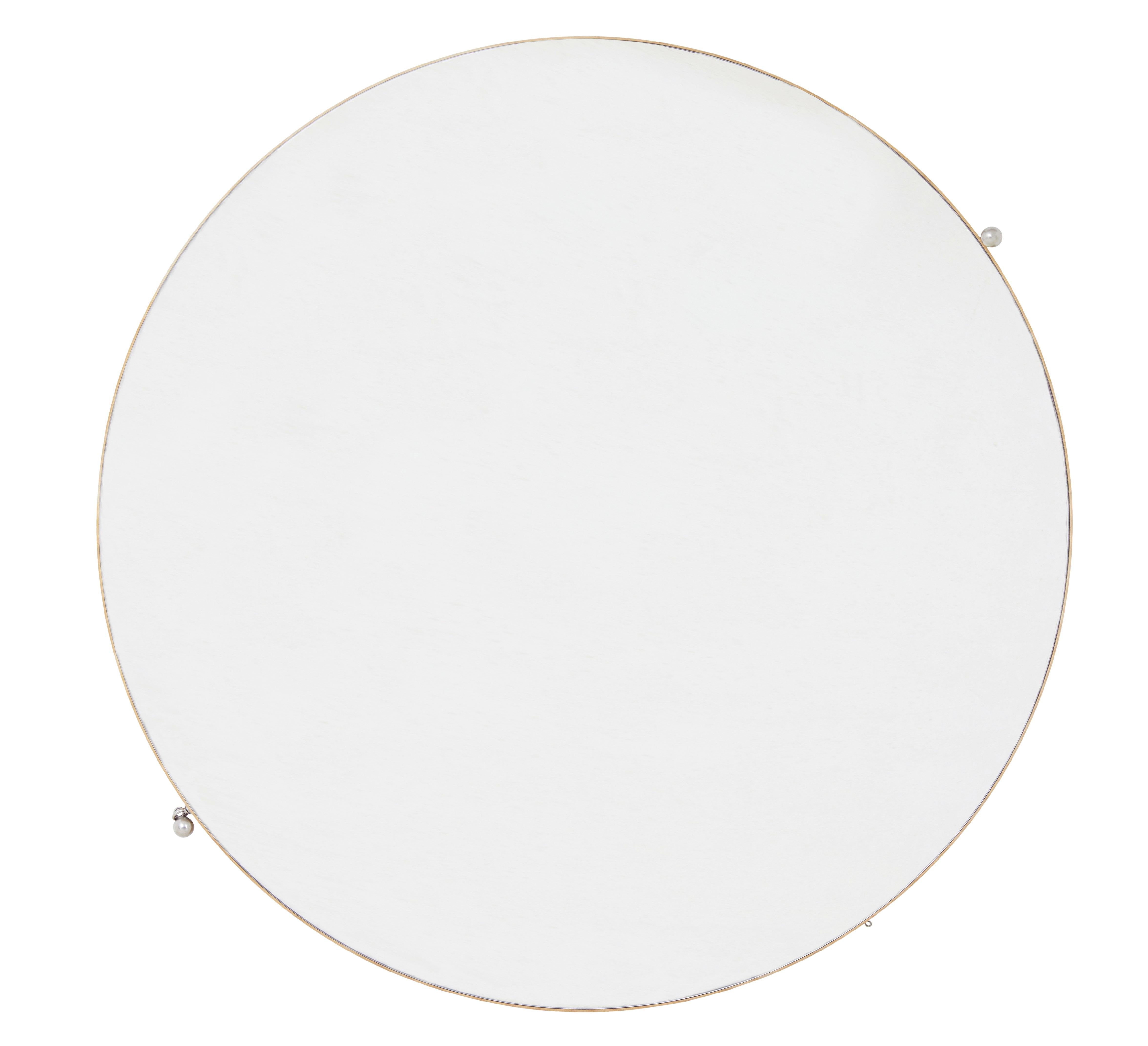 Mid century circular installation mirror of large proportions circa 1960.

Here we offer a near unique opportunity to own a near 6 foot round double sided circular hanging mirror.

Double sided mirrors, I piece each side, encased in a beech frame. 