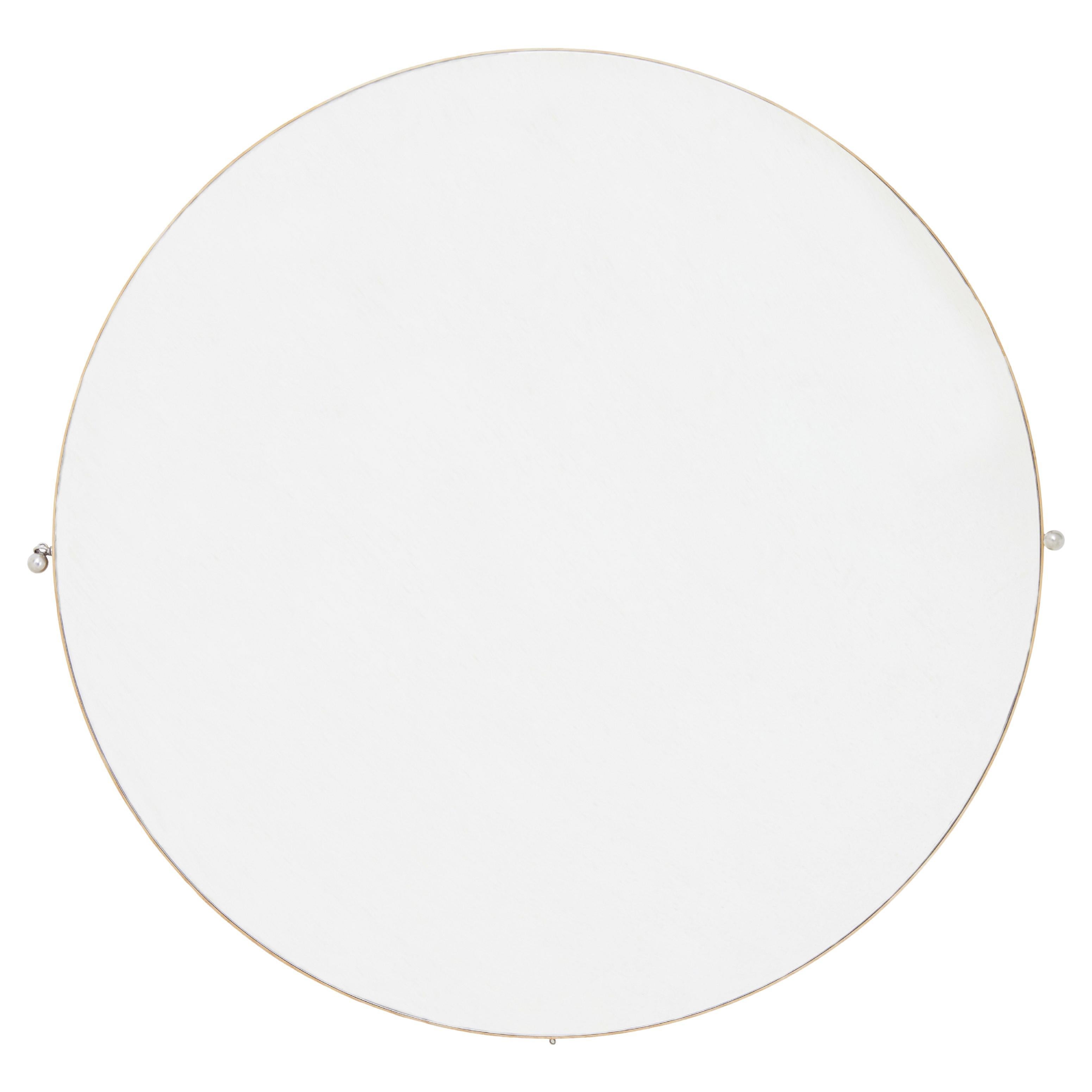 Miroir circulaire à double face de grandes proportions du milieu du siècle dernier en vente