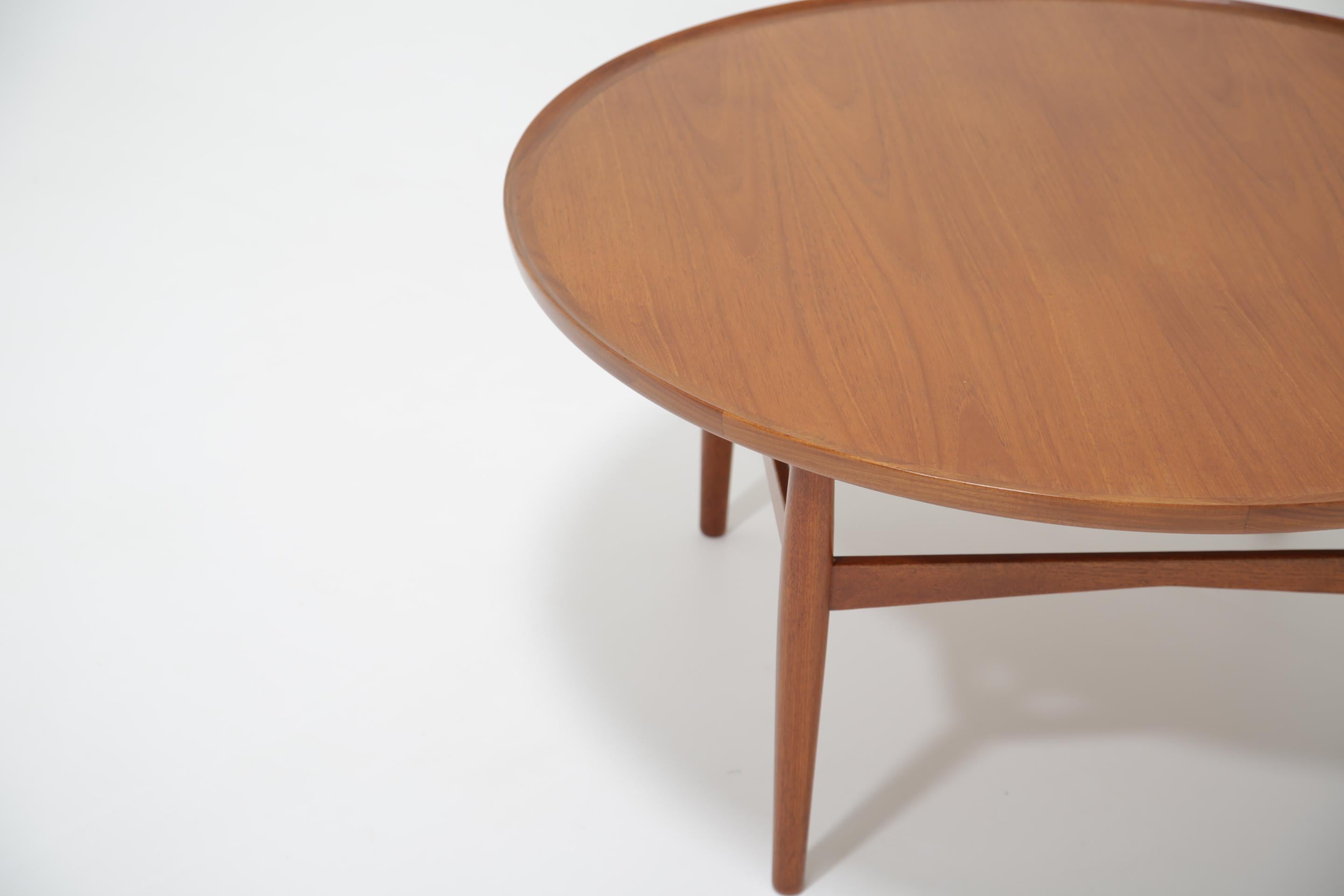 Mid-Century Circular Round Teak Coffee Table, Denmark, 1960s en vente 4