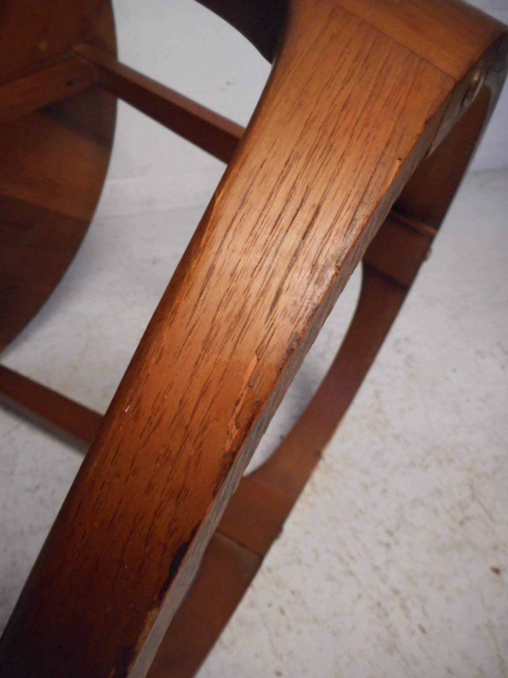 Walnut Midcentury Circular Side Table by Lane Furniture