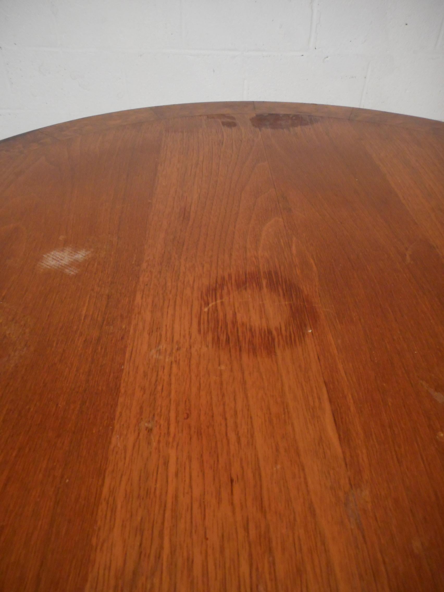 Walnut Midcentury Circular Table