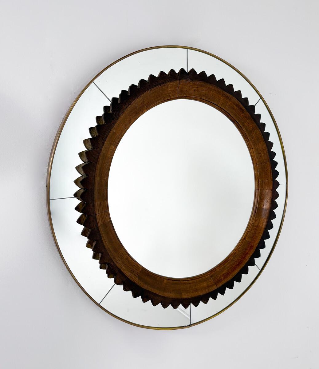 italien Miroir mural circulaire du milieu du siècle par Fratelli Marelli, Italie, années 1950 en vente