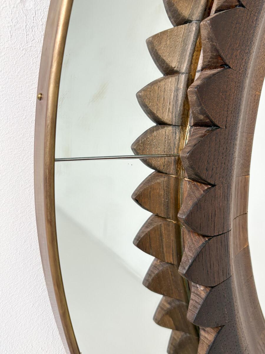 Miroir mural circulaire du milieu du siècle par Fratelli Marelli, Italie, années 1950 en vente 1