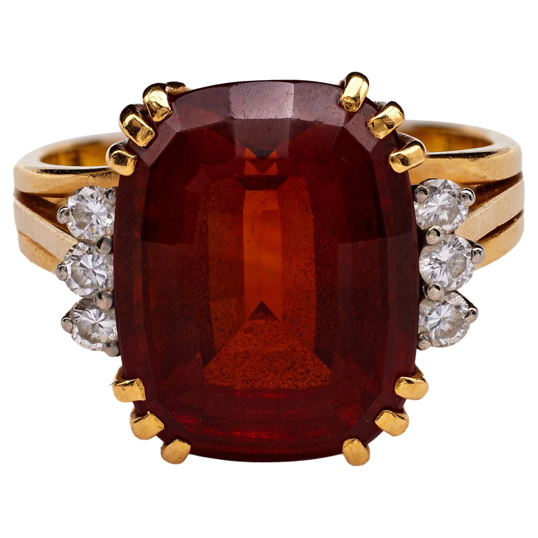 Mid Century French Diamond Platinum 18k Yellow Gold Navette Ring For ...