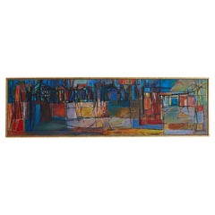 Mid Century Cityscape Oil Painting by Shirley Eisman, 1955