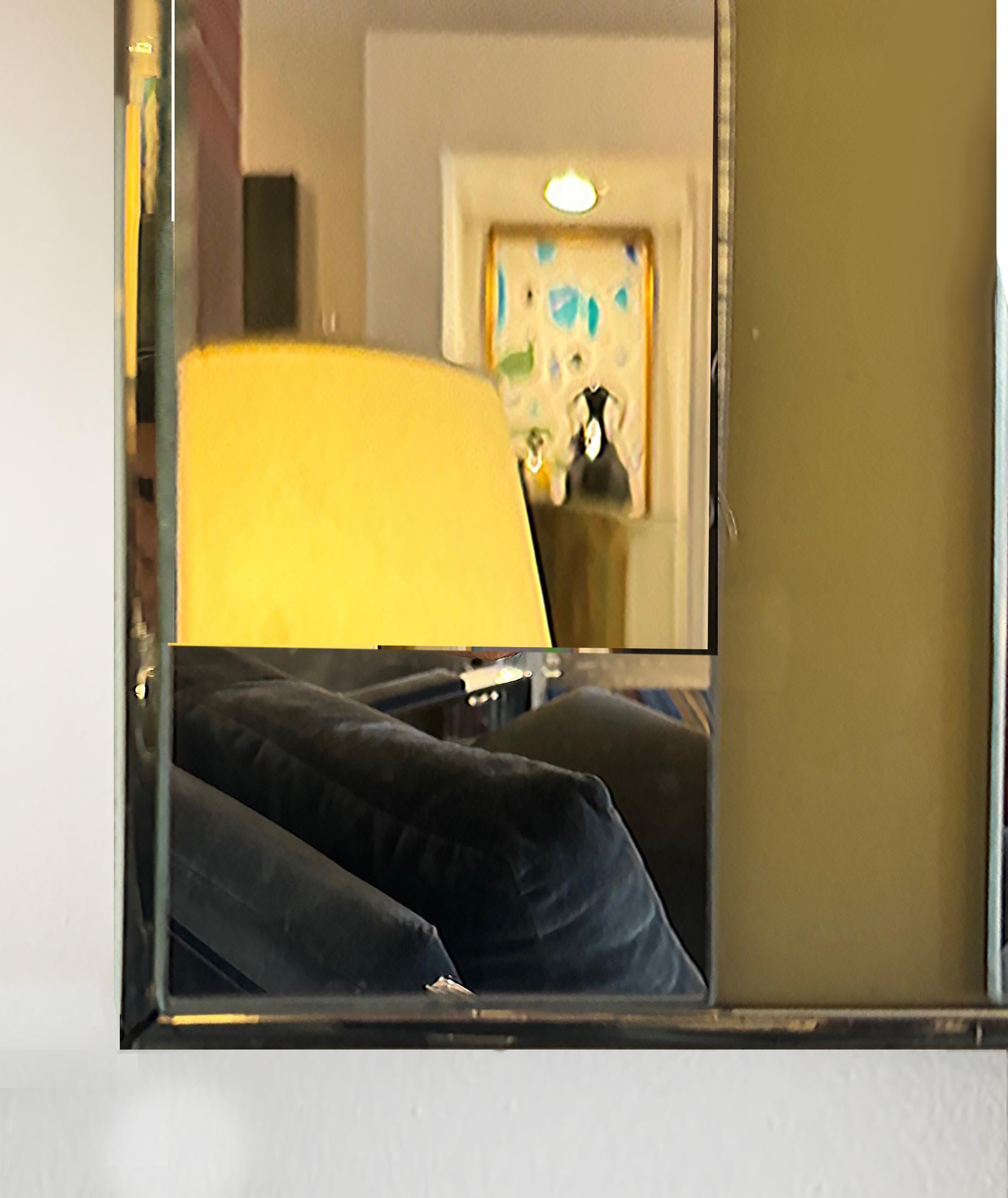 American Mid-century Cityscape Wall Mirror Reminiscent of the New York City Twin Towers