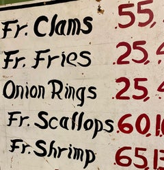 Midcentury Clam Shack Menu Board, circa 1947
