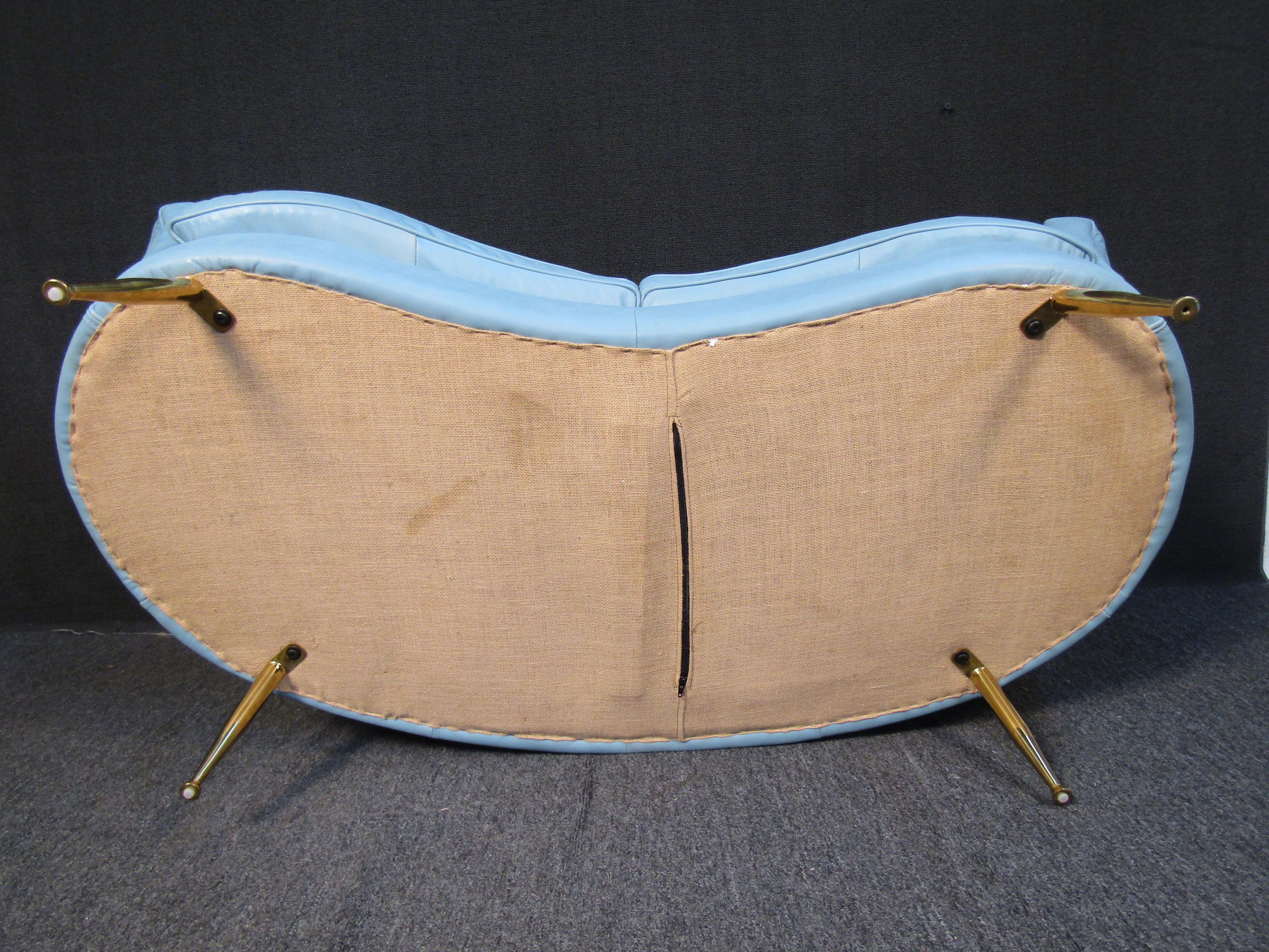 20th Century Mid-Century Clam Shell Loveseat For Sale