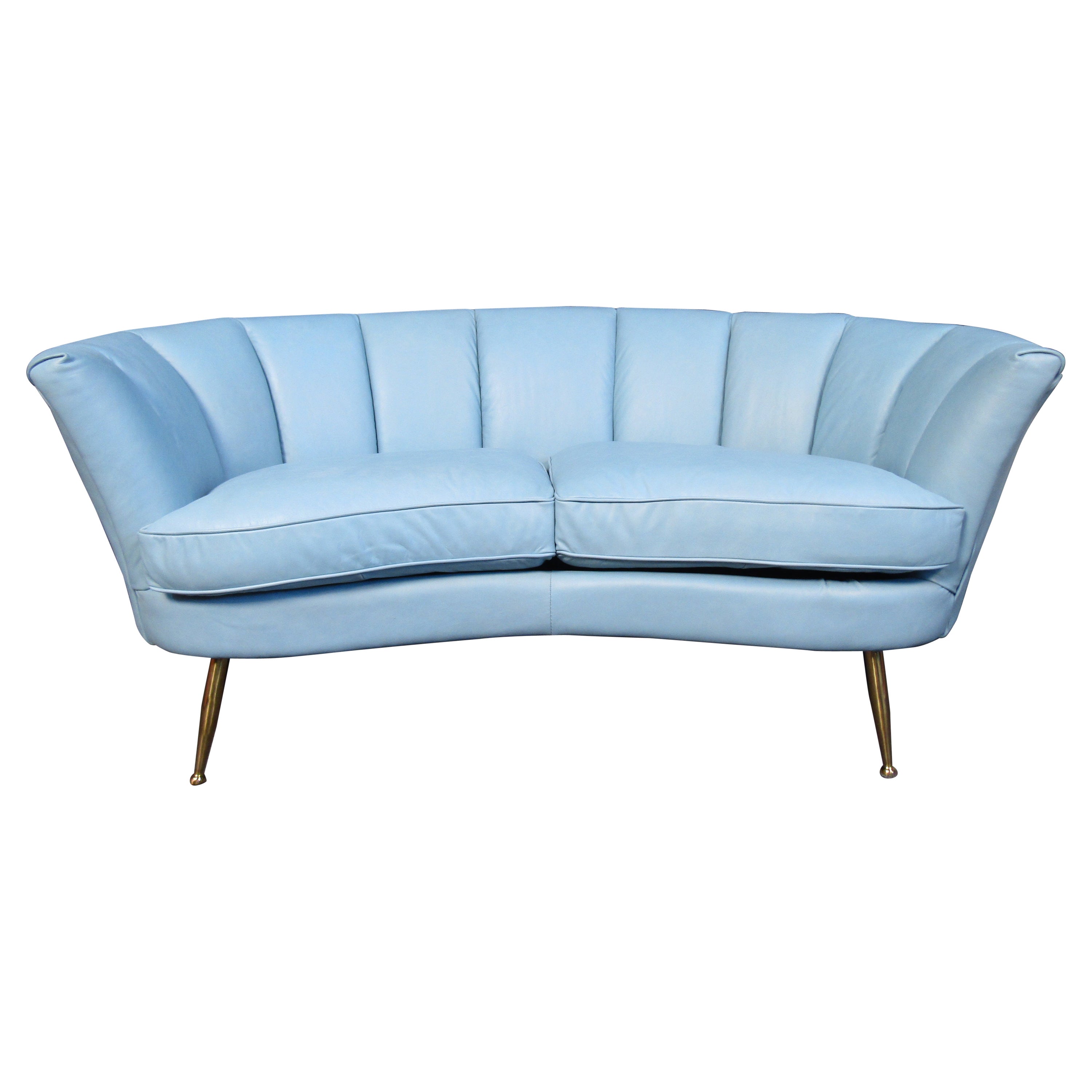 Loveseat de concha de almeja de mediados de siglo