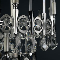 Mid-century classic glass chandelier by Gaetano Sciolari Italy 1970s