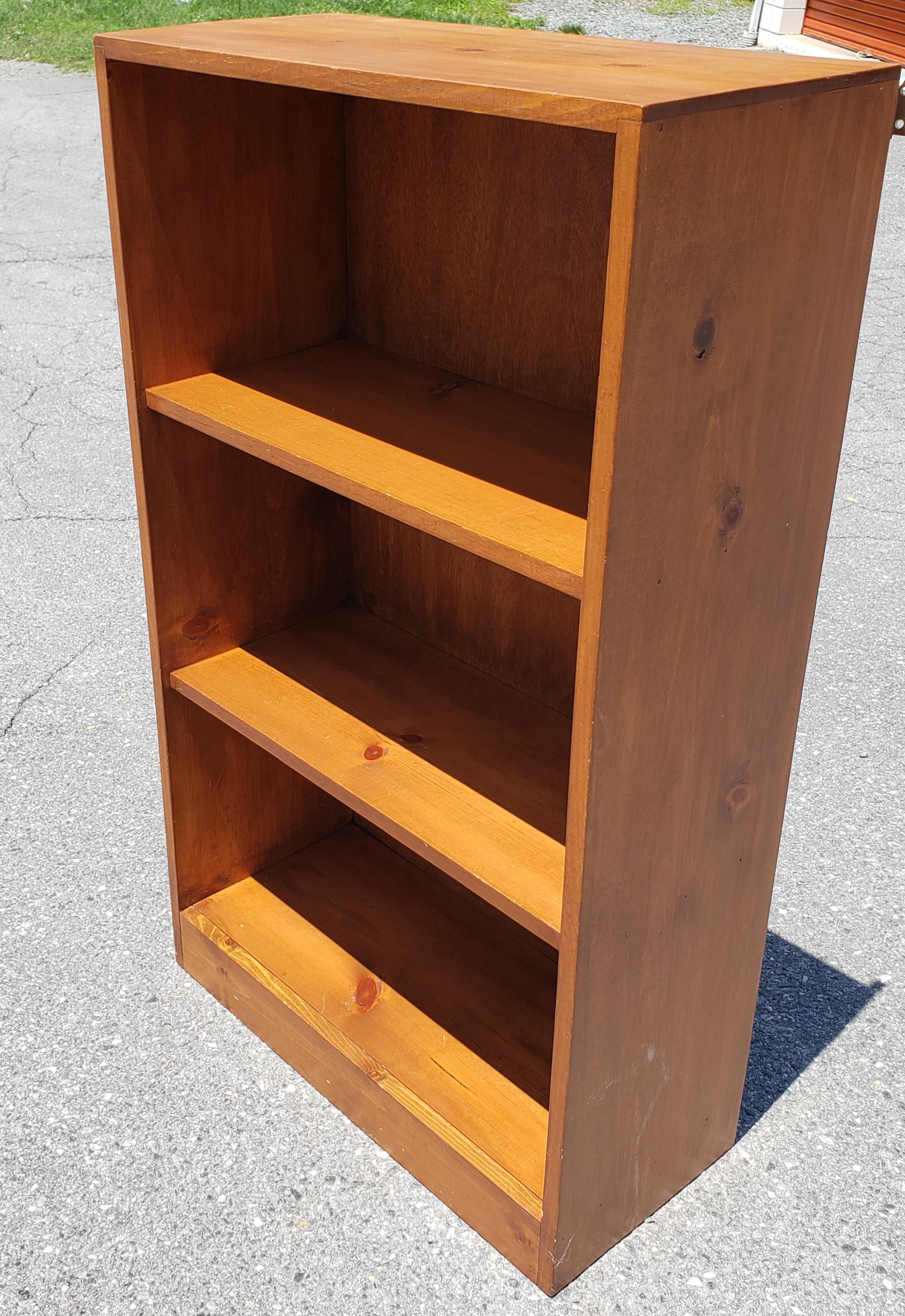 American Classical Mid-Century Classical American Stained Pine Bookcase For Sale