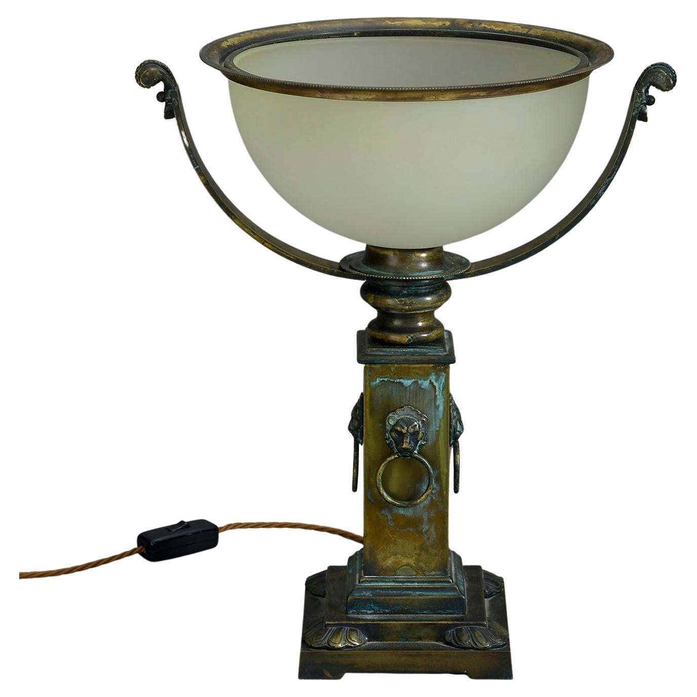 Mid-Century Classical Bronzed Dish Light For Sale