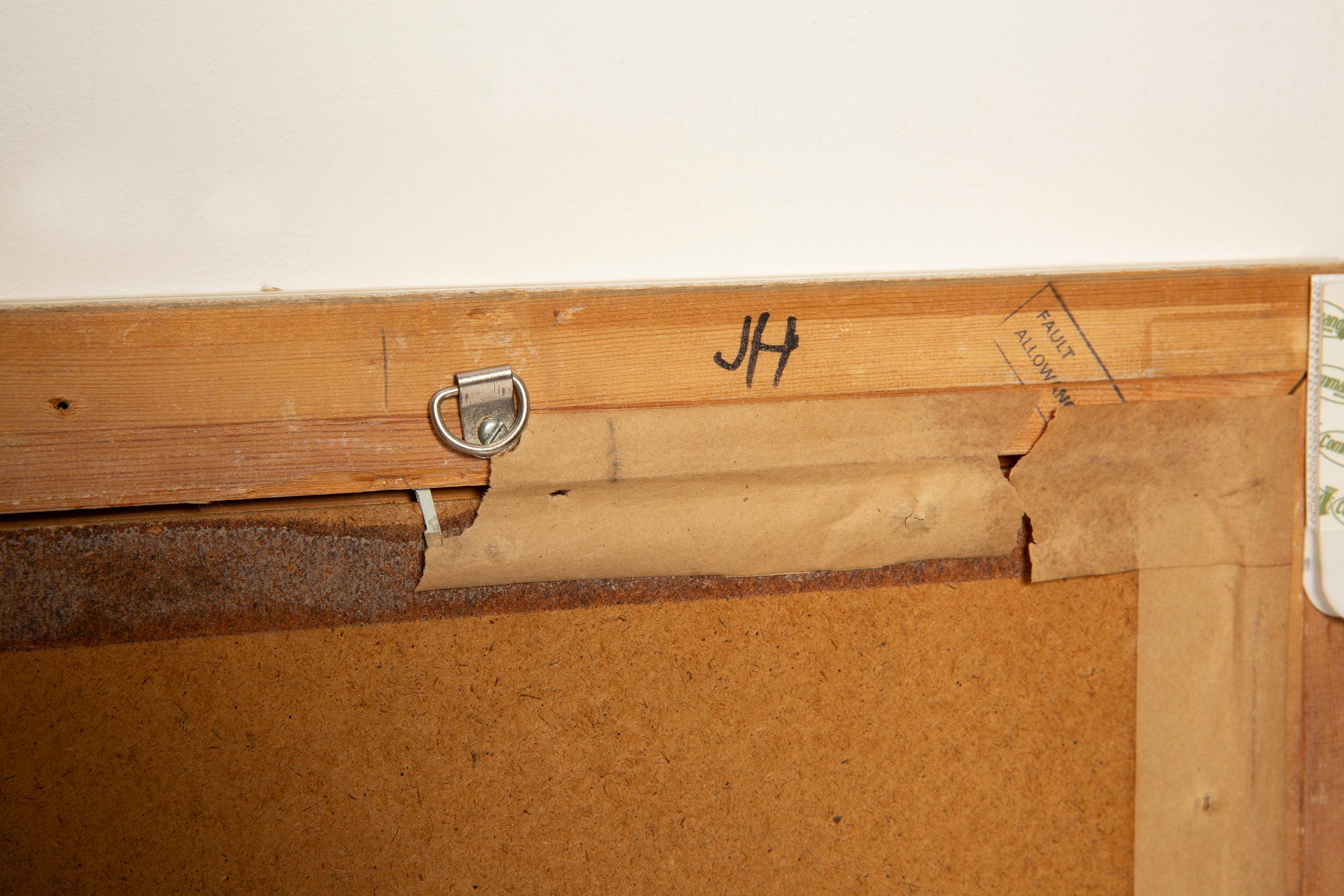 Peinture féminine classique du milieu du siècle, cadre en bois et lin, années 1930 en vente 3