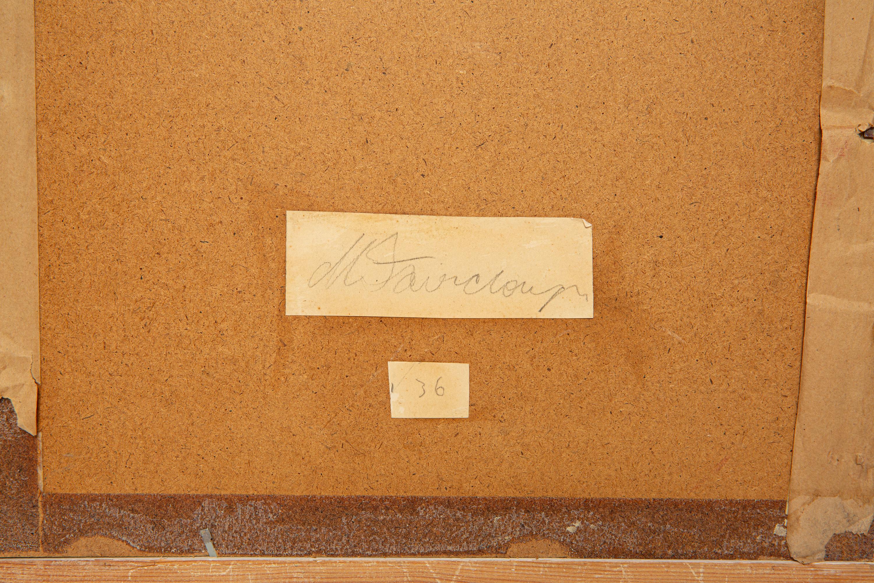 Peinture féminine classique du milieu du siècle, cadre en bois et lin, années 1930 Bon état - En vente à 05-080 Hornowek, PL