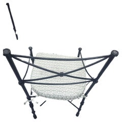 Mid Century Classical Roman Outdoor Patio Garden Set Glass Top Table 4 Chairs