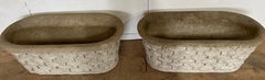 Mid-Century Classical Styled Cast Stone Basket Weave Planters -- 3 Available