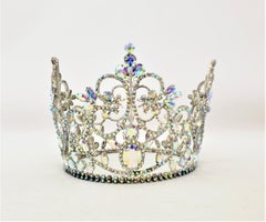 Corona da sposa o da paggetto in strass con set di pietre trasparenti dell'Aurora Boreale di metà secolo