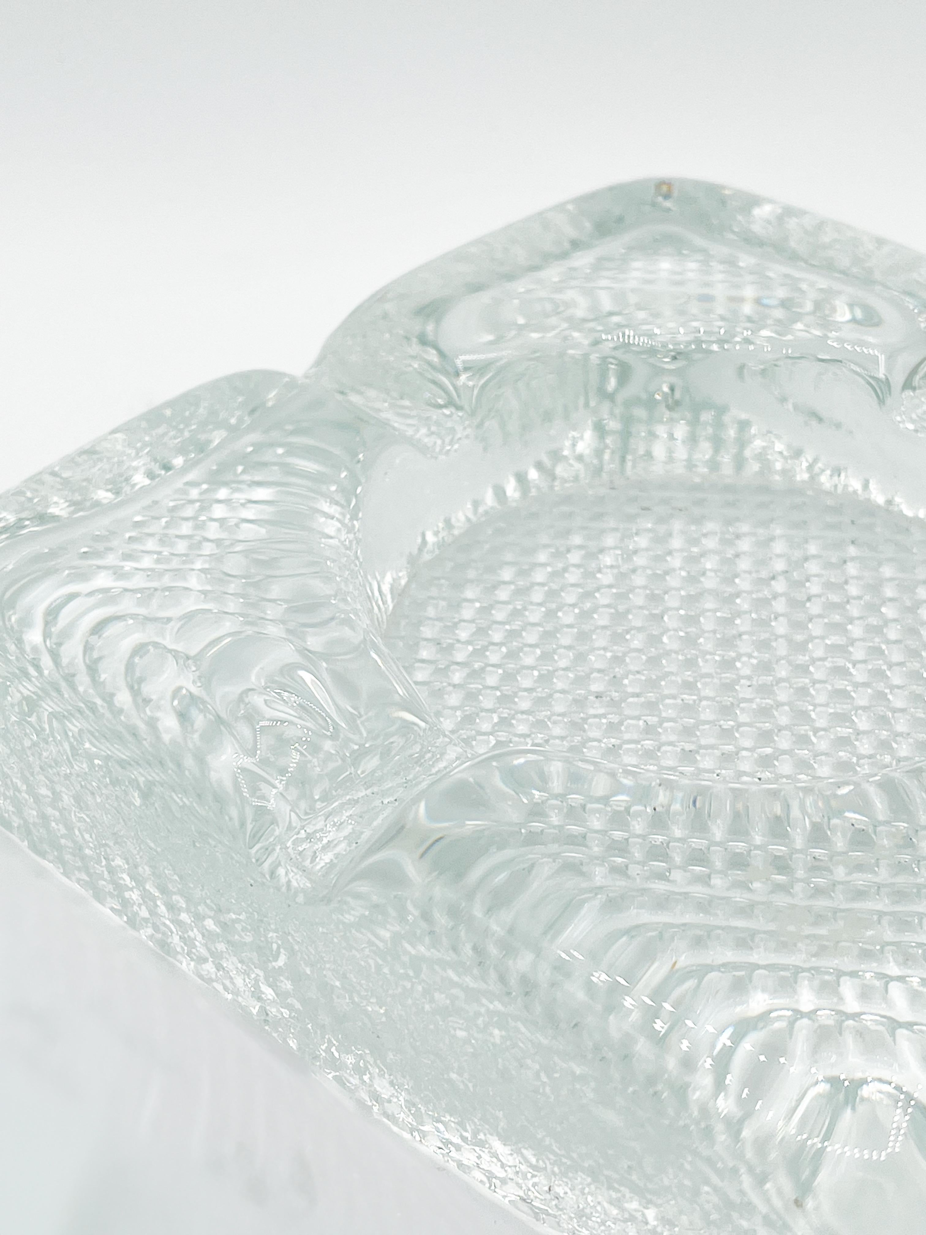Cenicero Mid Century Clear Crystal Heavy  1960's Moderno de mediados de siglo en venta
