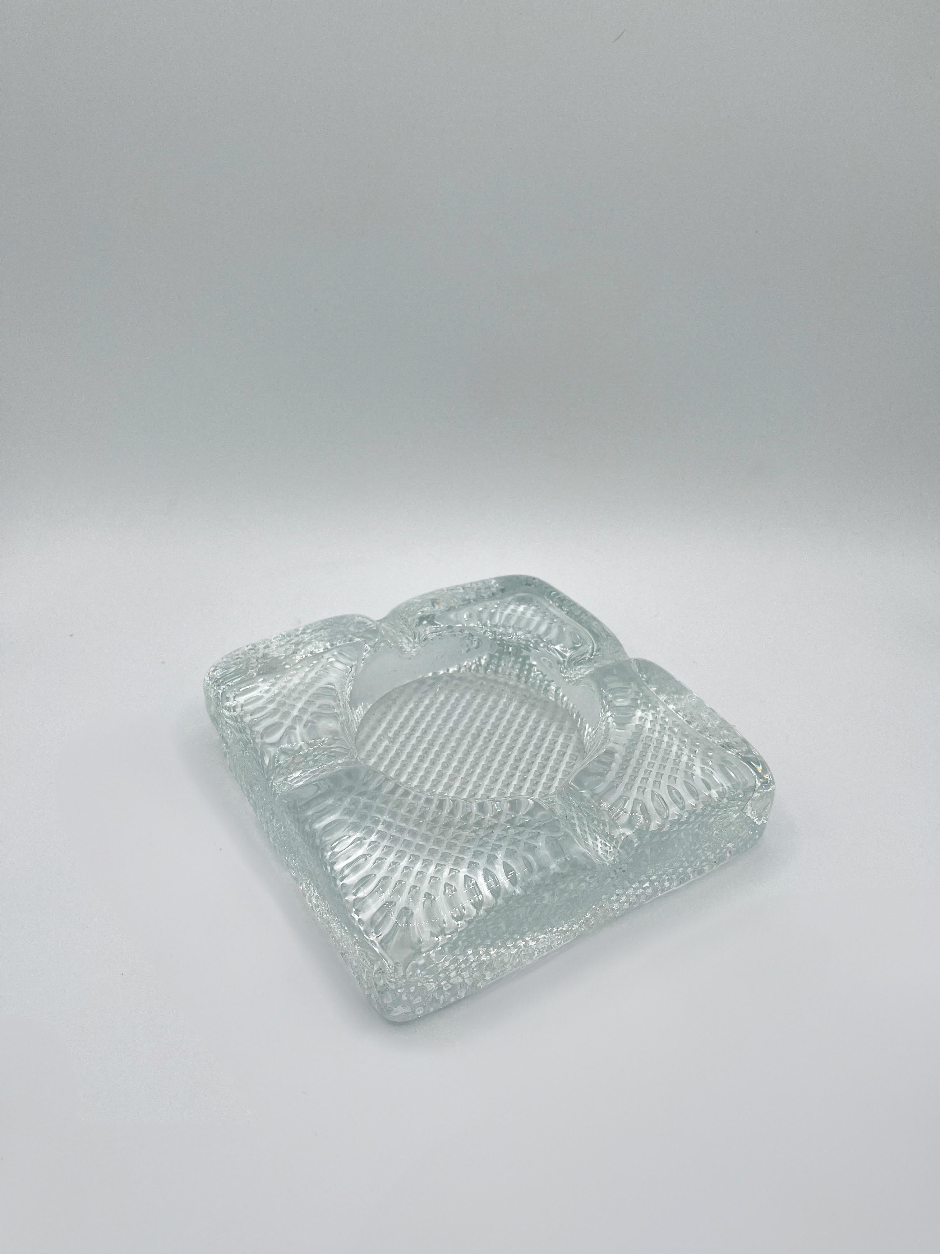 Cenicero Mid Century Clear Crystal Heavy  1960's siglo XX en venta