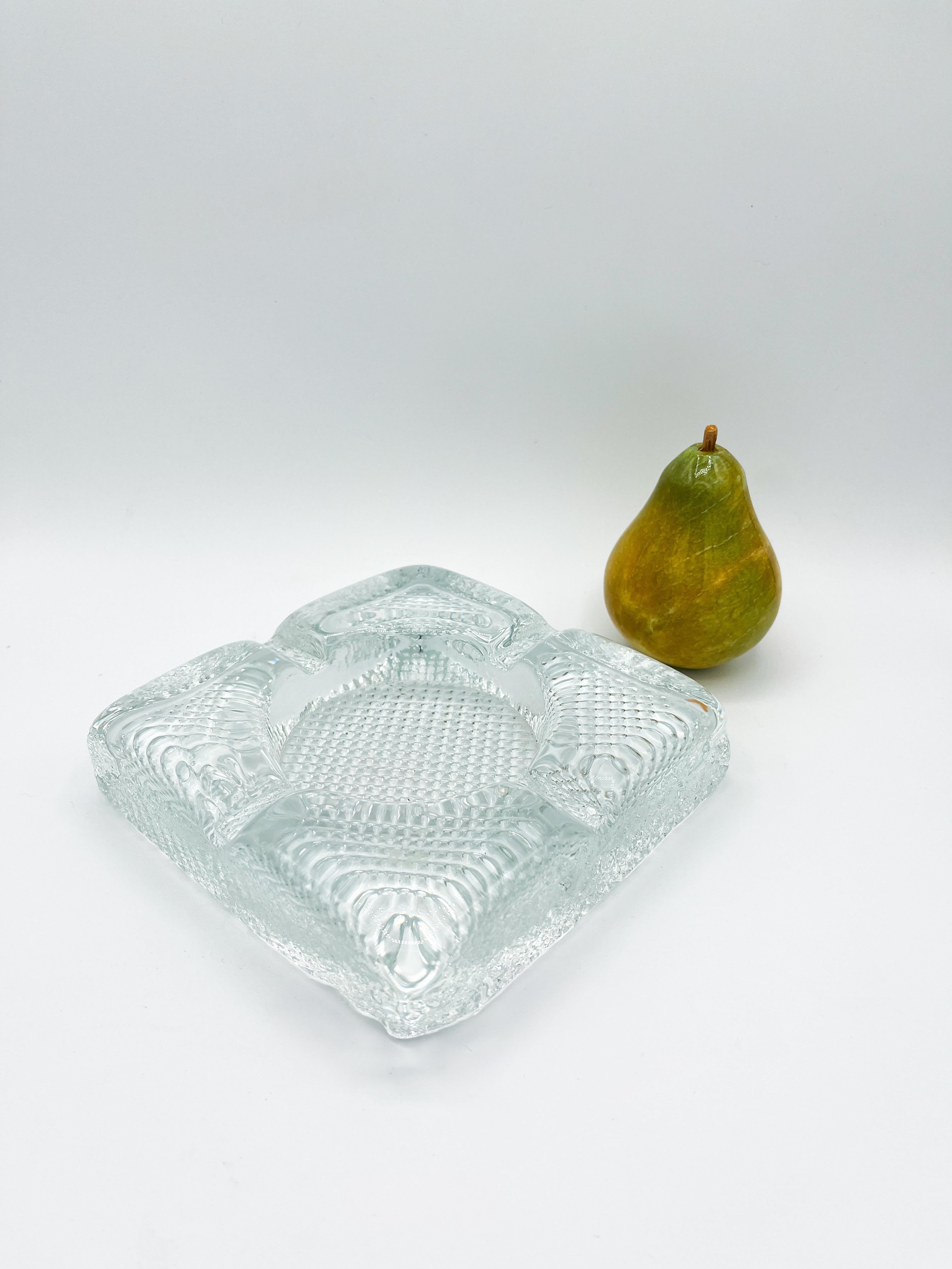 Cenicero Mid Century Clear Crystal Heavy  1960's en venta 2