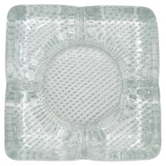 Cenicero Mid Century Clear Crystal Heavy  1960's