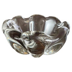 Mid-Century Clear Crystal Vide Poche Dish Bowl Attr Daum France