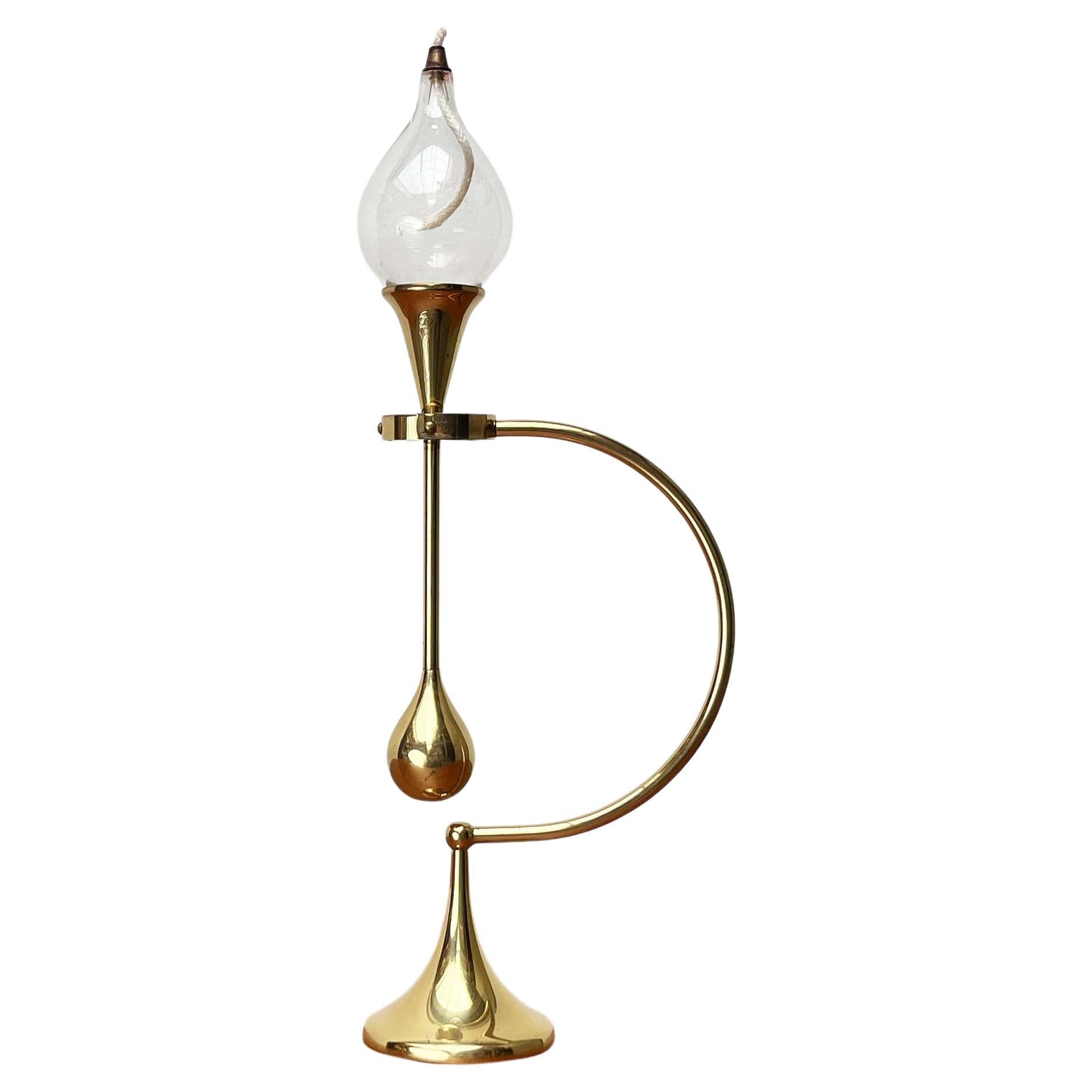 Lampada a olio o portacandele a gocce trasparenti di Freddie Andersen, 1960