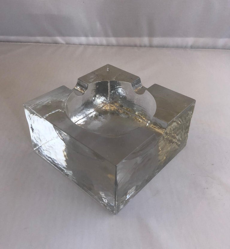 Midcentury Clear Glass Ashtray by Blenko at 1stDibs | clear glass ...