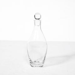 Mid-Century Clear Glass Decanter Signed Eugene Von Boch for Villeroy & Boch