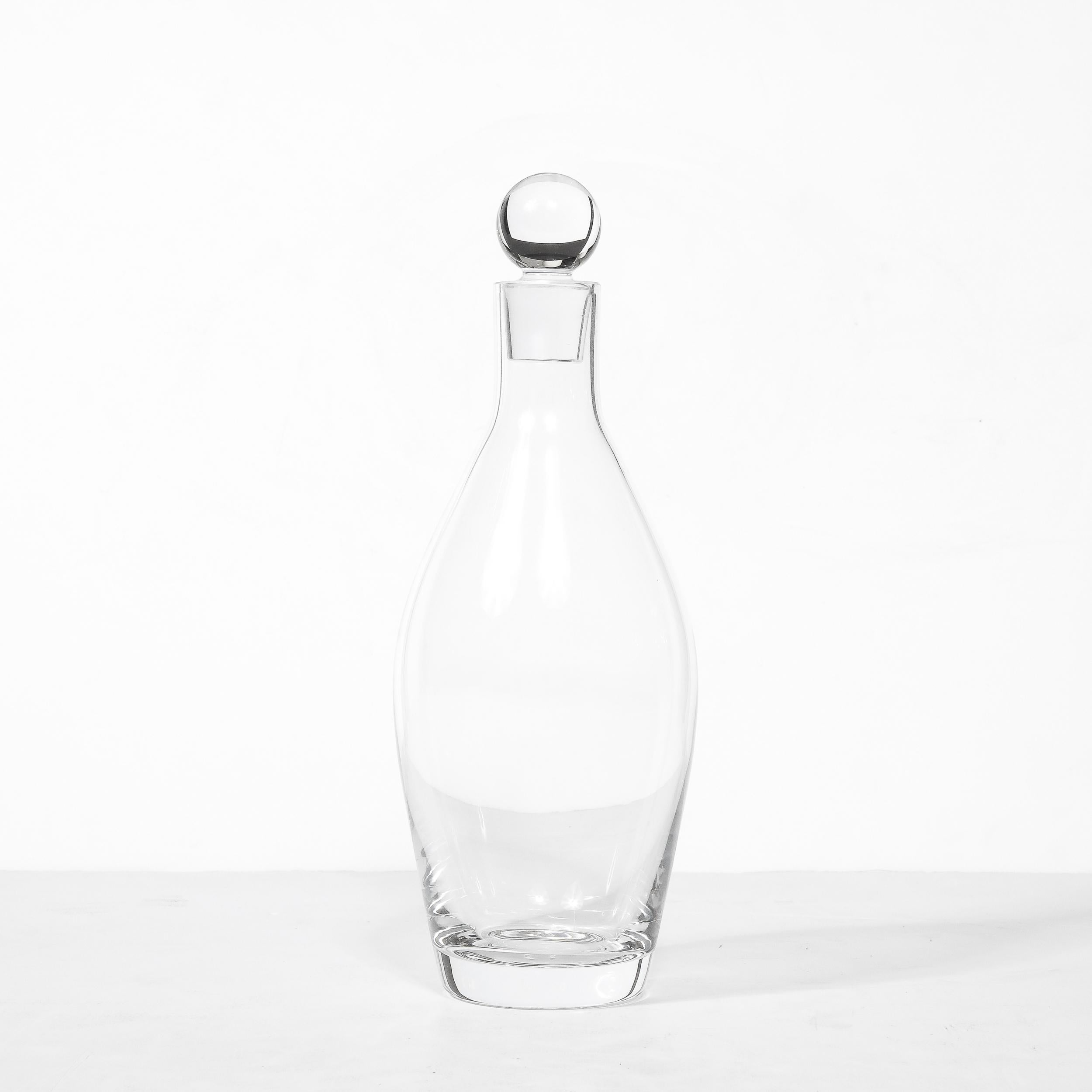 Mid-Century Modern Mid-Century Clear Glass Decanter Signed Eugene Von Boch for Villeroy & Boch For Sale
