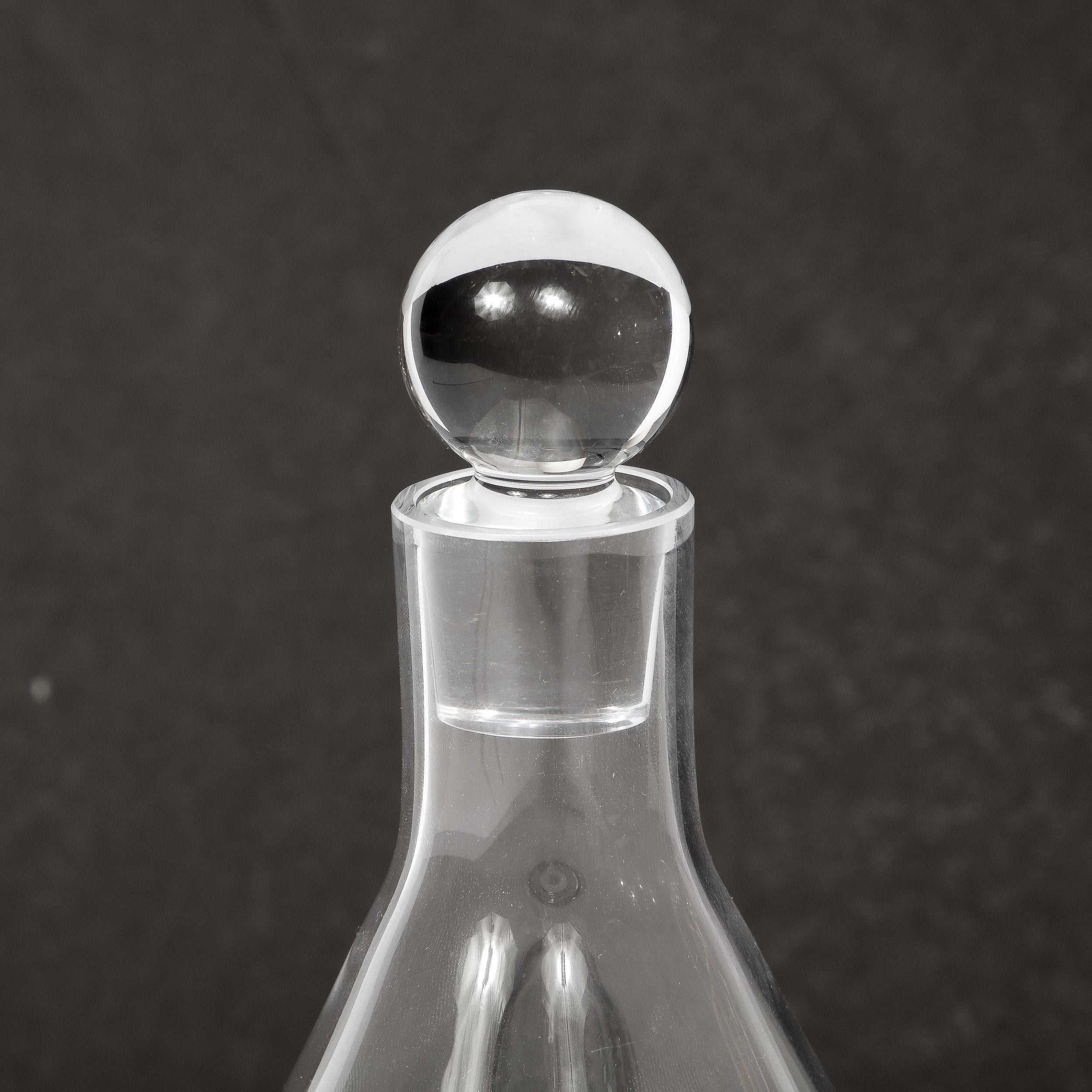 Decanter in vetro trasparente di metà secolo firmato Eugene Von Boch per Villeroy & Boch in vendita 1